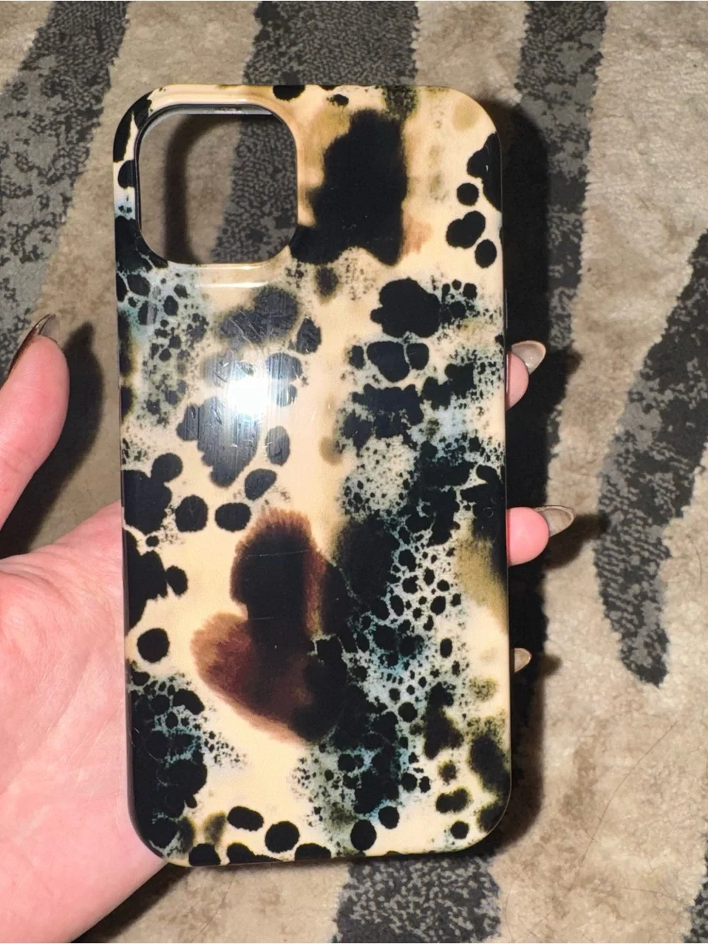 Stylish Black & Tan Marble Pattern Phone Case